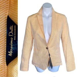 NWT Massimo Dutti Linen Ribbed Textured Italian Blazer
